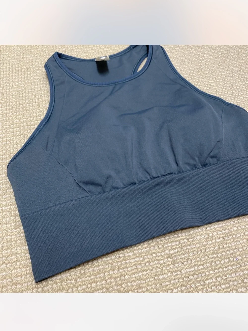 Lululemon Blue “Ebb to Train” Razorback Sports Bra